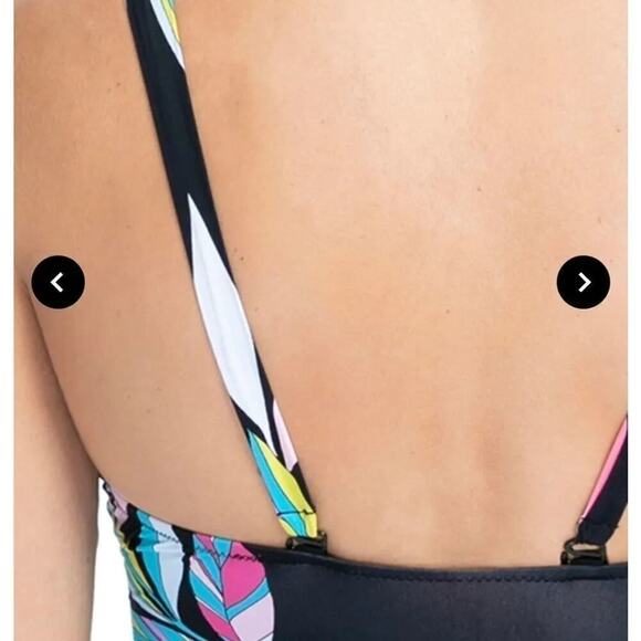 Gottex Women’s tutti frutti heyhole Halter V-Neck One Piece Swimsuit size 10 - Picture 11 of 16